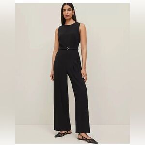 NWT $179 Ann Taylor belted crew neck Jumpsuit sz 6
